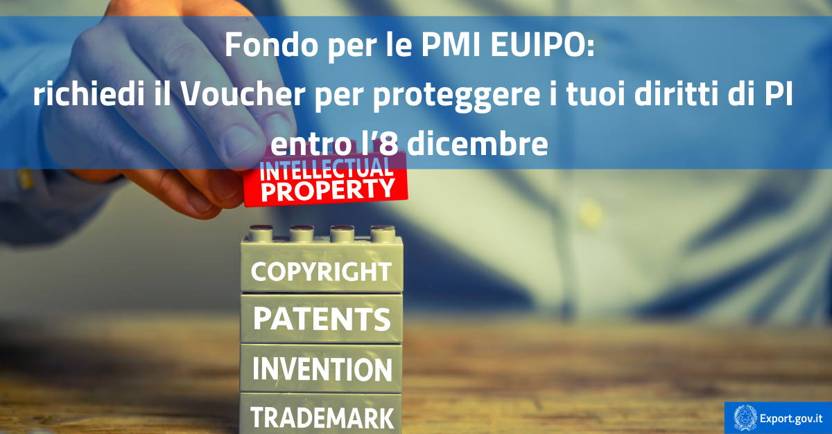 Fondo per le PMI EUIPO richiedi il Voucher per proteggere i tuoi diritti di PI entro l’8 dicembre -cover